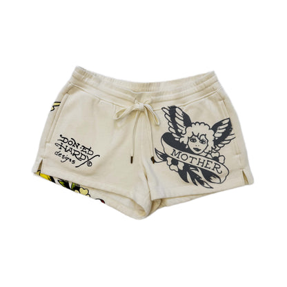 Cherub Y2K Fleece Shorts IVORY | Ed Hardy