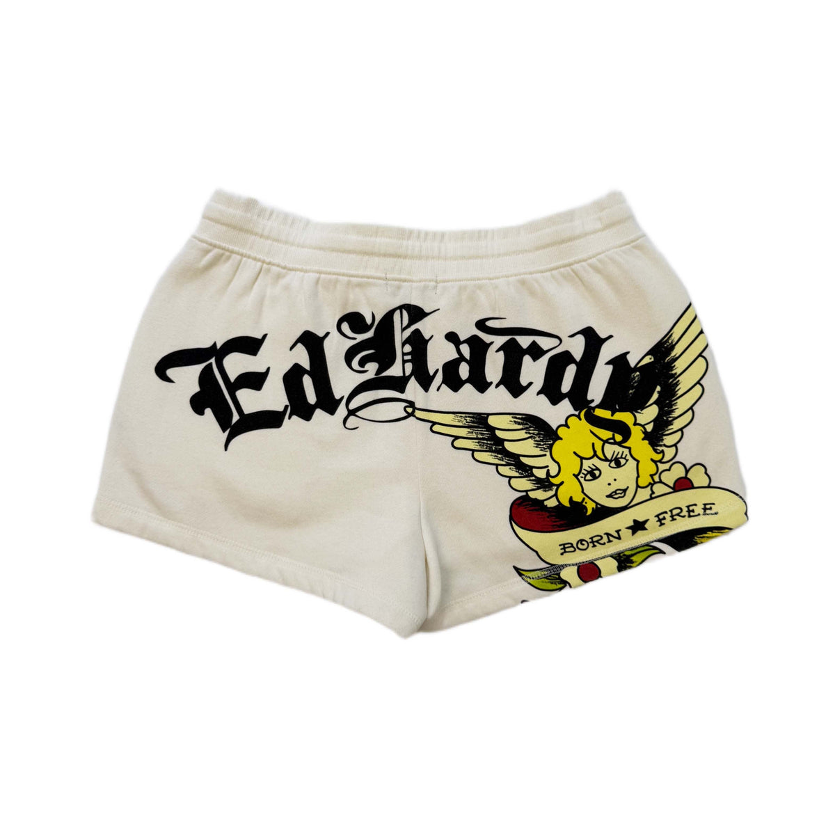 Cherub Y2K Fleece Shorts IVORY | Ed Hardy