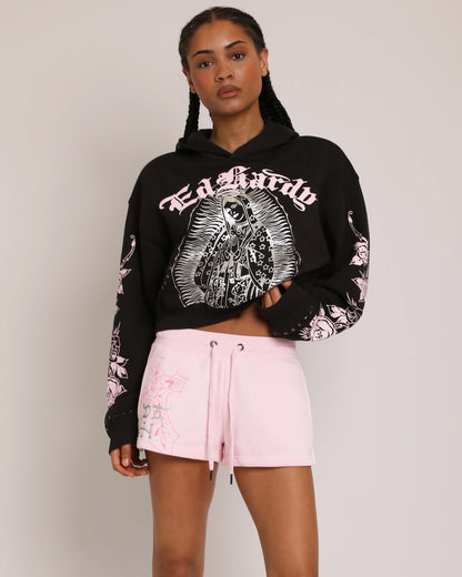 Flame Cross Y2K Fleece Shorts PINK BALLERINA | Ed Hardy