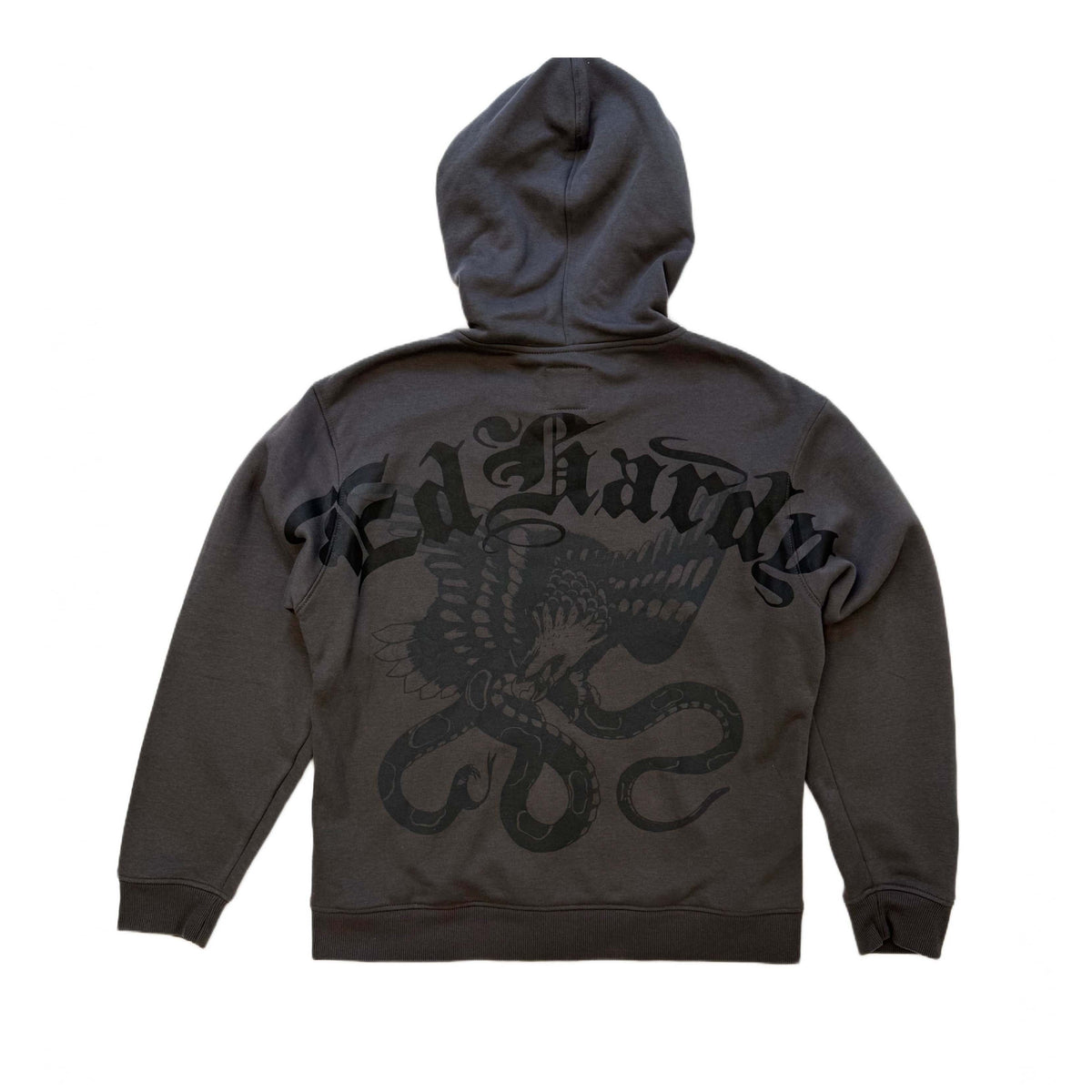 Dragon Flame Men's Zip Hoodie CHARCOAL | Ed Hardy