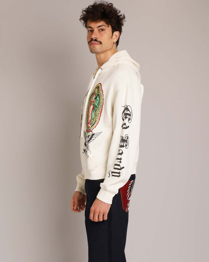 Mary Boxy Zip Hoodie IVORY | Ed Hardy