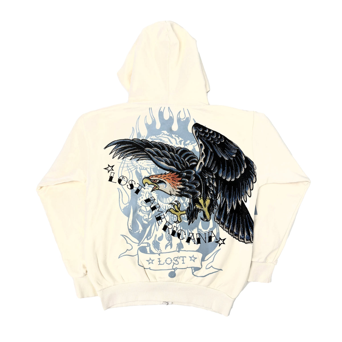 Eagle Rhinestone Hoodie CREAM | Ed Hardy