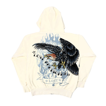 Eagle Rhinestone Hoodie CREAM | Ed Hardy