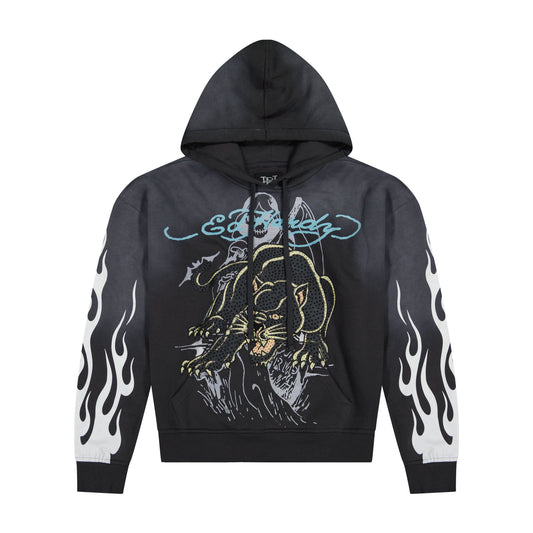 Panther Fleece Hoodie SUNFADE GREY | Ed Hardy