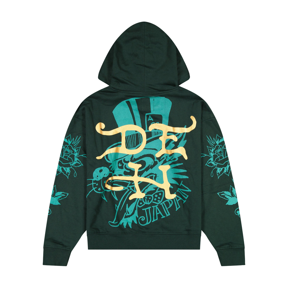 Fire Panther Rhinestone Boxy Fleece Hoodie HUNTER | Ed Hardy