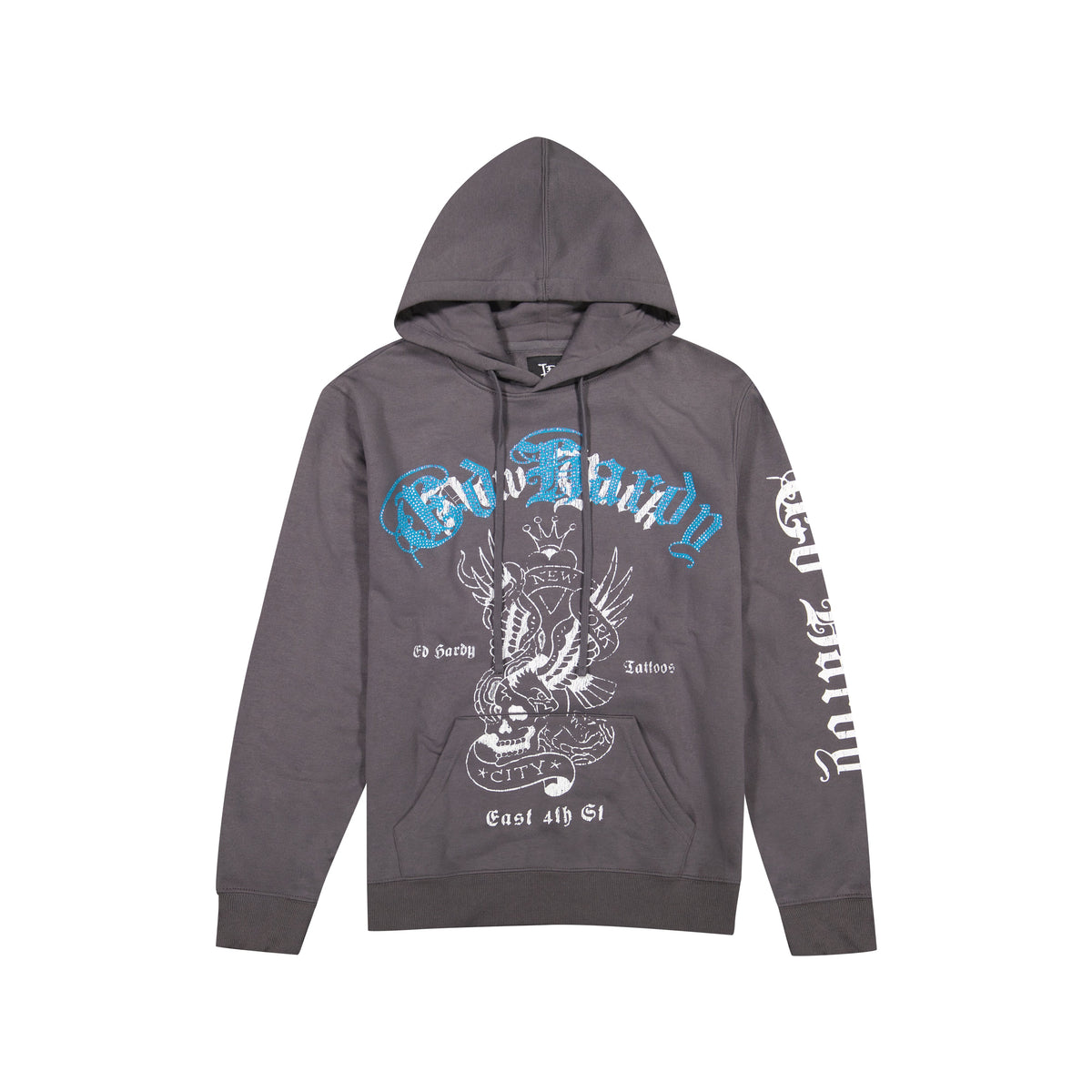 NY Eagle Men's Hoodie CHARCOAL | Ed Hardy