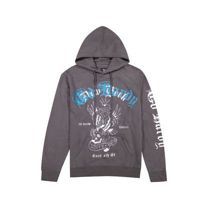 NY Eagle Men's Hoodie CHARCOAL | Ed Hardy