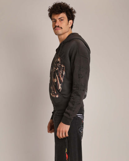 Skeles Boxy Zip Hoodie - Sunfade Grey SUNFADE GREY | Ed Hardy