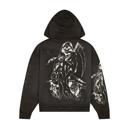 Skeles Boxy Zip Hoodie - Sunfade Grey SUNFADE GREY | Ed Hardy