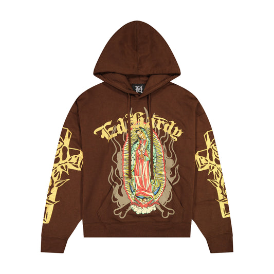 Mary Boxy Fleece Hoodie COCOA | Ed Hardy