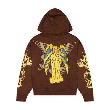 Mary Boxy Fleece Hoodie COCOA | Ed Hardy
