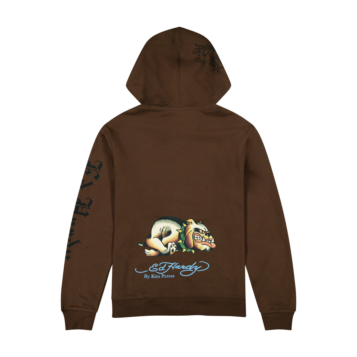 Bulldog Zip Front Hoodie Cocoa | Ed Hardy