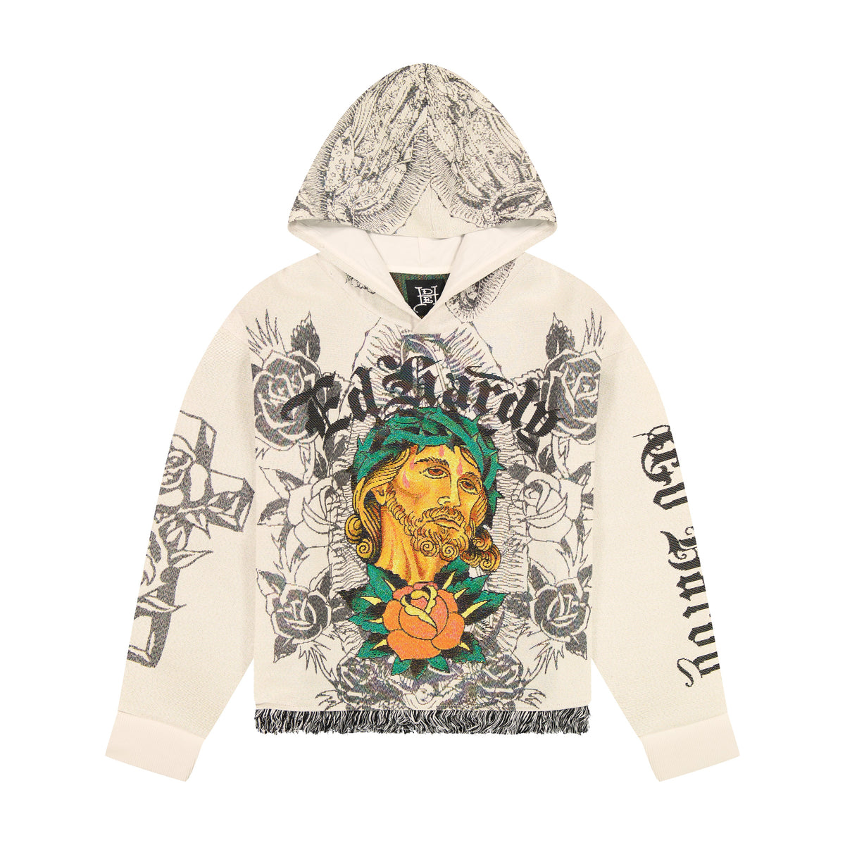 Mother of God Tapestry Hoodie IVORY | Ed Hardy