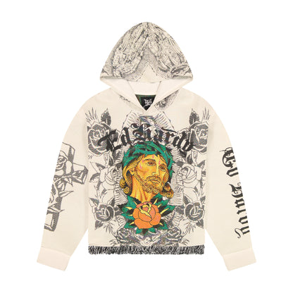 Mother of God Tapestry Hoodie IVORY | Ed Hardy