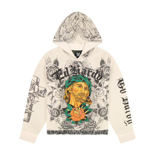 Mother of God Tapestry Hoodie IVORY | Ed Hardy