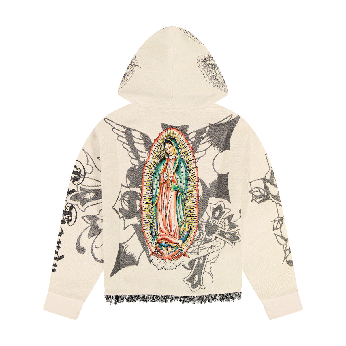 Mother of God Tapestry Hoodie IVORY | Ed Hardy