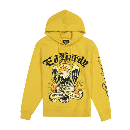 Death Before Dishonor Fleece Pullover Hoodie GOLDEN YELLOW | Ed Hardy