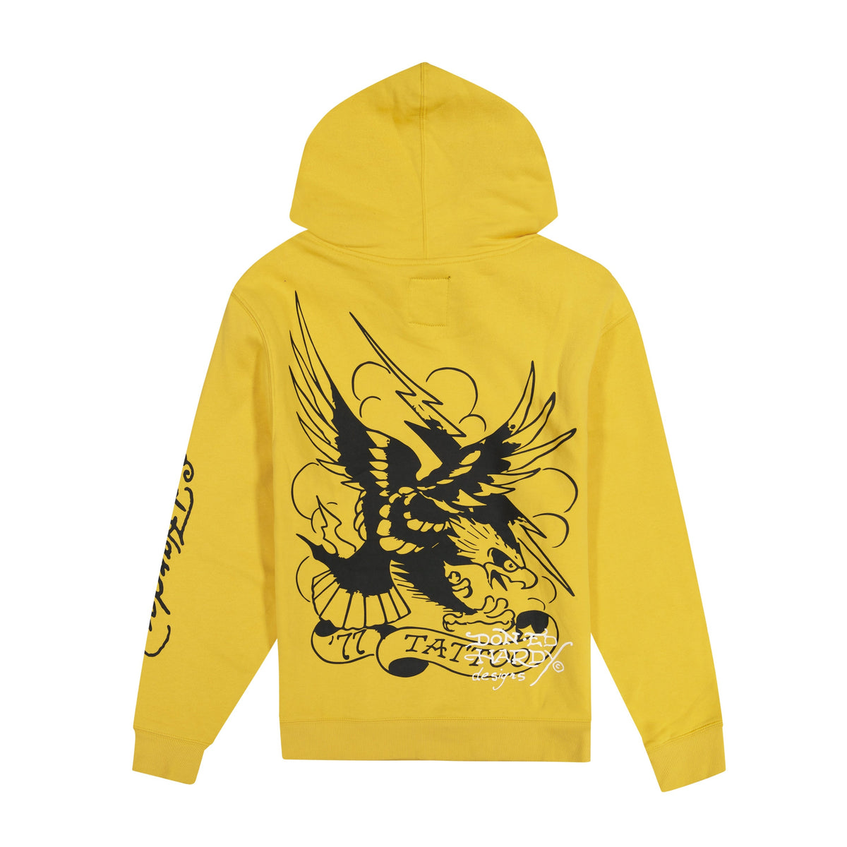Death Before Dishonor Fleece Pullover Hoodie GOLDEN YELLOW | Ed Hardy