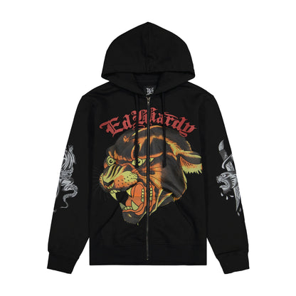 Panther Fleece Zip Front Hoodie BLACK | Ed Hardy