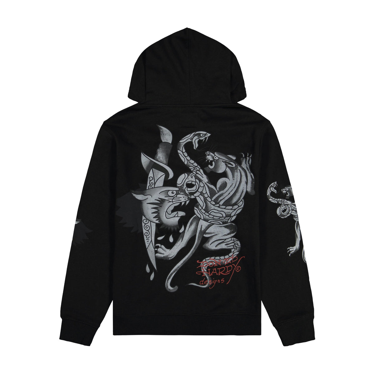 Panther Fleece Zip Front Hoodie BLACK | Ed Hardy