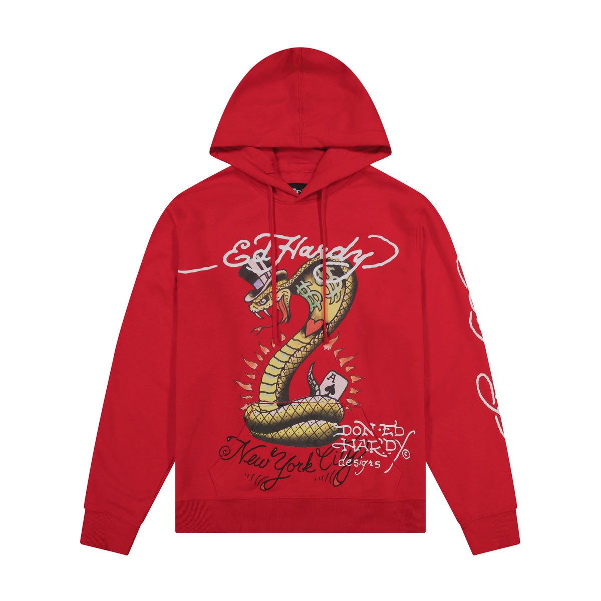 Cobra Ace Mens Hoodie RED | Ed Hardy