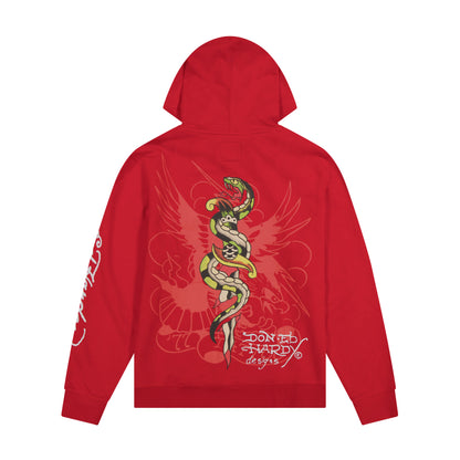 Cobra Ace Mens Hoodie RED | Ed Hardy