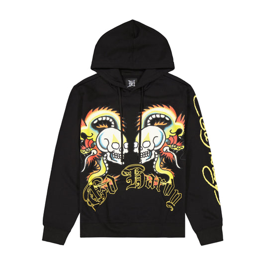 Dragon Skull Mens Hoodie BLACK | Ed Hardy