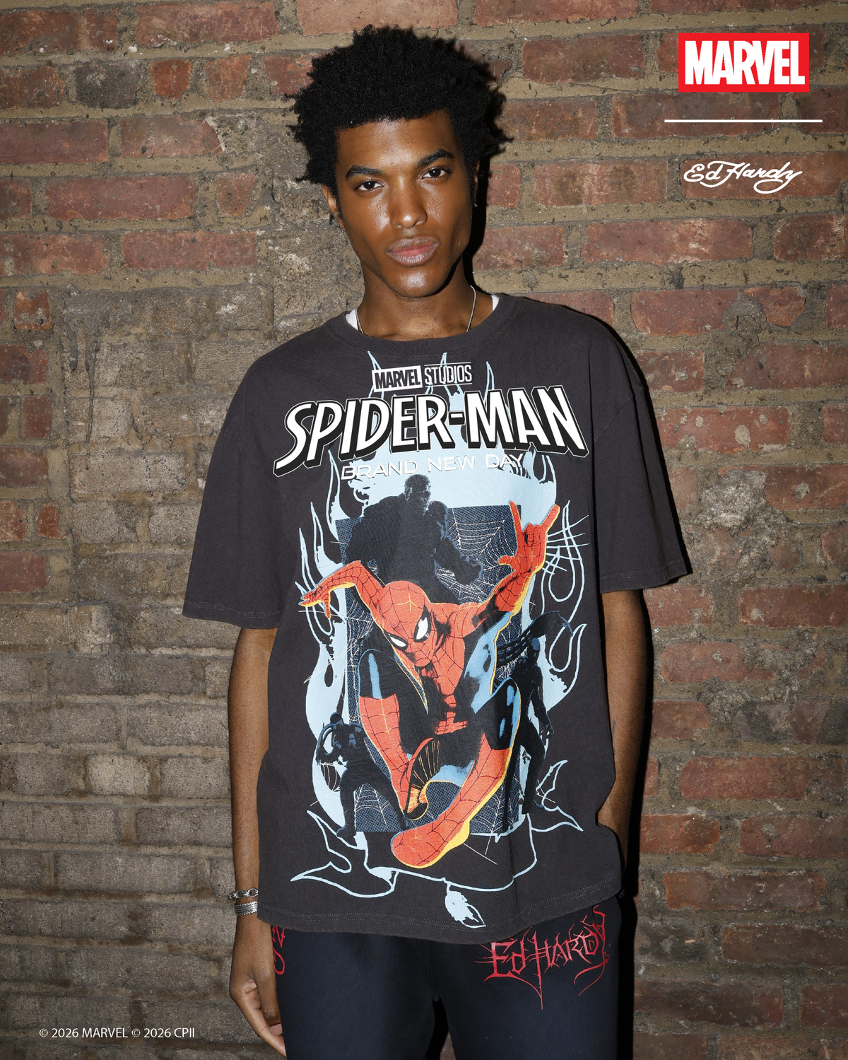 Flame Web Boxy Tee MINERAL GREY | Ed Hardy