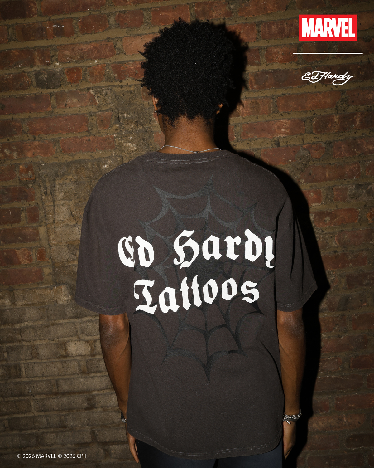 Flame Web Boxy Tee MINERAL GREY | Ed Hardy