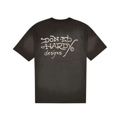 Panther Flame Boxy Tee SUNFADE GREY | Ed Hardy