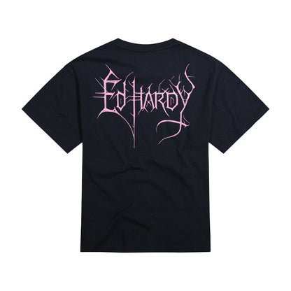 Reaper Ghost Rhinestone Boxy Tee | Men's Y2K Tee | Ed Hardy BLACK | Ed Hardy