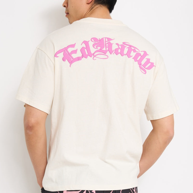 Panthers Puff Print Boxy Tee | Men's Y2K Boxy Tee | Ed Hardy IVORY | Ed Hardy