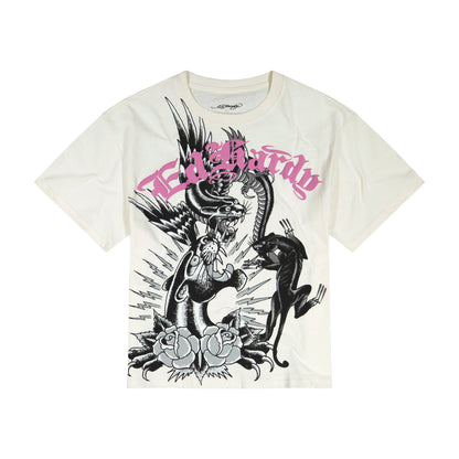 Panthers Puff Print Boxy Tee | Men's Y2K Boxy Tee | Ed Hardy IVORY | Ed Hardy
