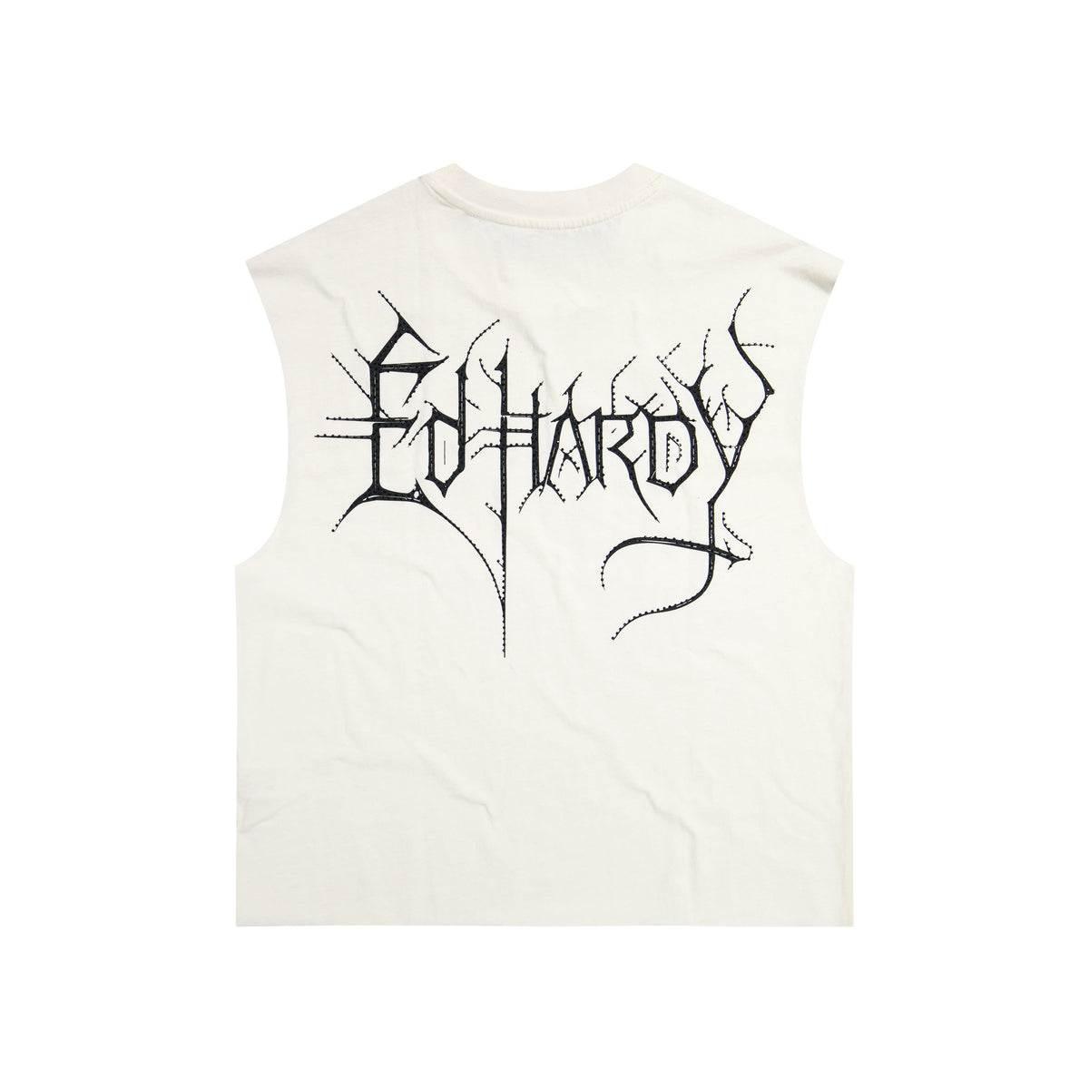Demon Head Rhinestone Boxy Cropped Tee | Men's Tee | Ed Hardy IVORY | Ed Hardy