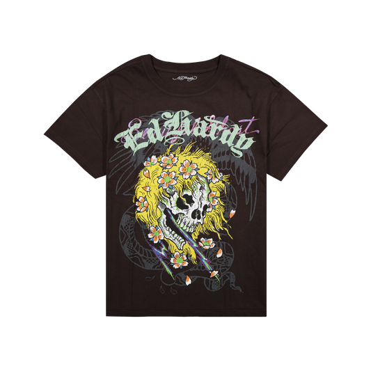 Crazy Skull Boxy Tee VTG BLACK | Ed Hardy
