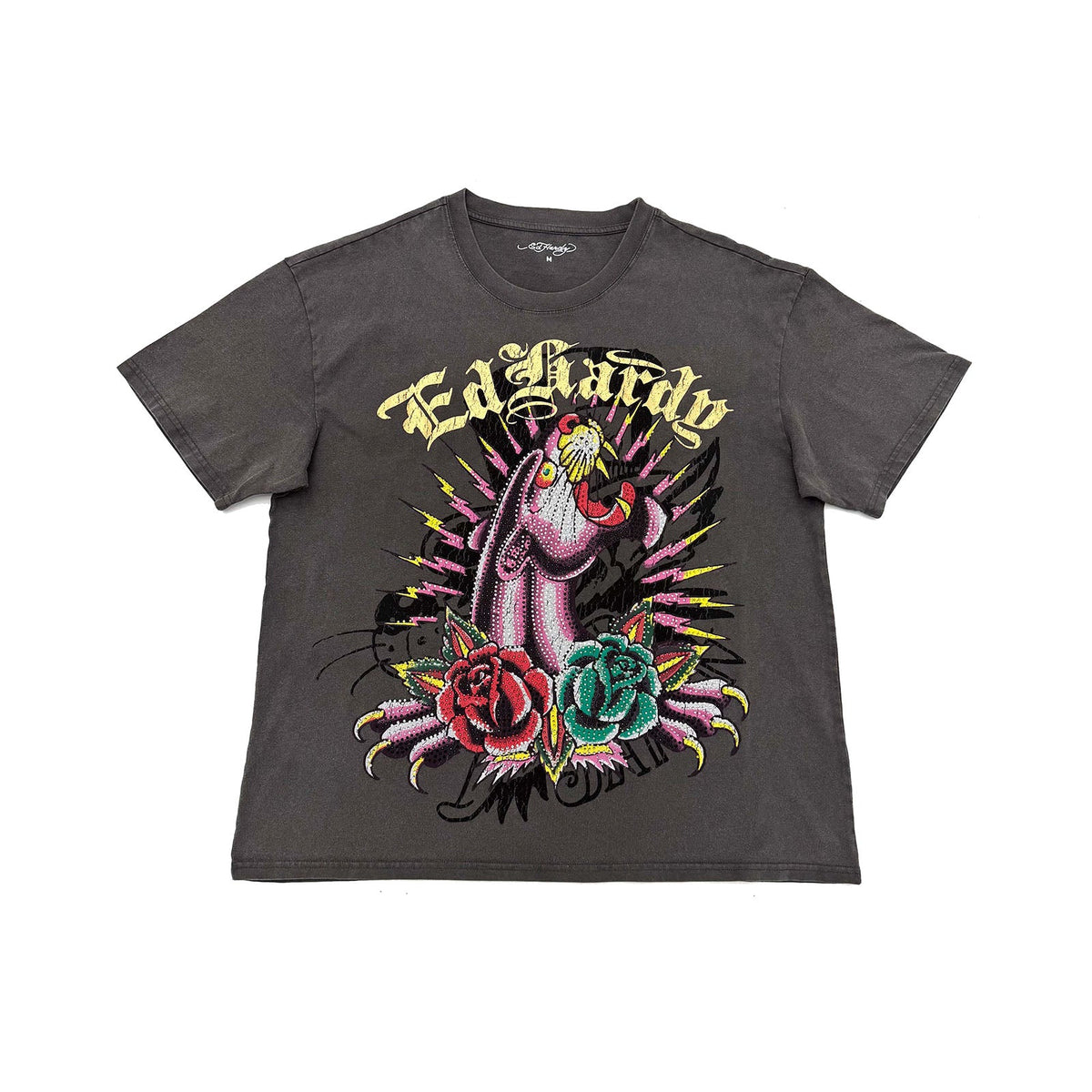 Panther Rose Boxy Tee CHARCOAL | Ed Hardy