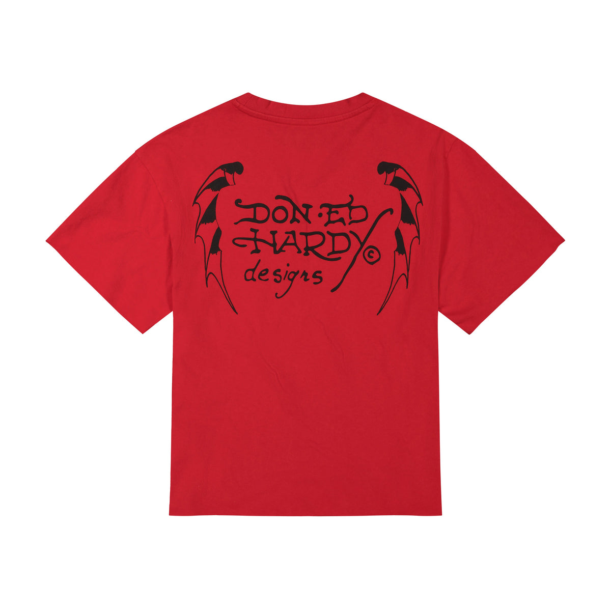 Skull Roses Boxy Cropped Tee | Men's Y2K Tee | Ed Hardy MINERAL RED | Ed Hardy
