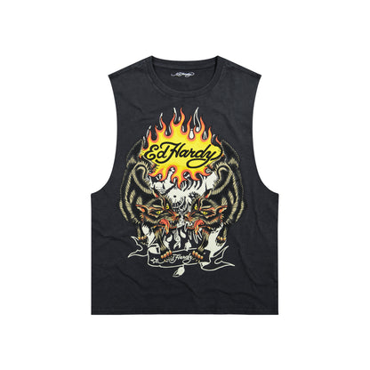 Wolves Mens Cut Off Tee | Men's Tee | Ed Hardy MINERAL GREY | Ed Hardy