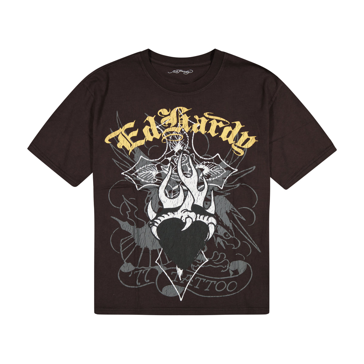 Cross Boxy Tee VINTAGE BLACK | Ed Hardy