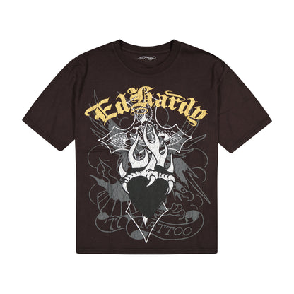 Cross Boxy Tee VINTAGE BLACK | Ed Hardy