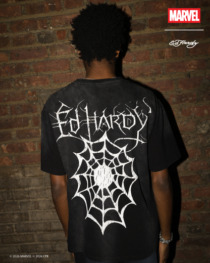 Heart Web Boxy Tee SUNFADE BLACK | Ed Hardy