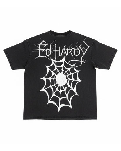 Heart Web Boxy Tee SUNFADE BLACK | Ed Hardy