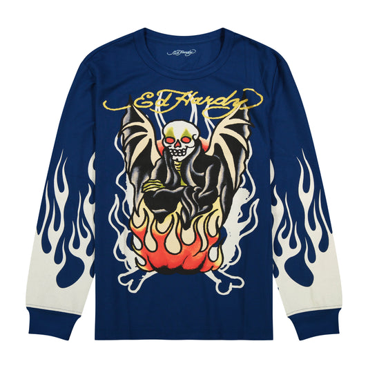 Fire Lord Thermal LS Tee FRENCH BLUE | Ed Hardy