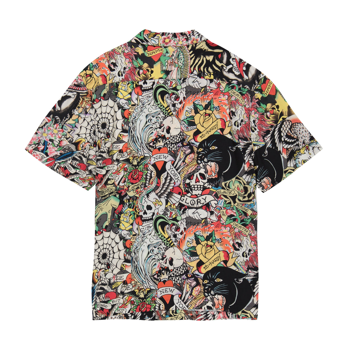 Tattoo Collage Camp Shirt MULTI | Ed Hardy
