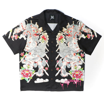 Japan Lyon Boxy Camp Shirt BLACK | Ed Hardy