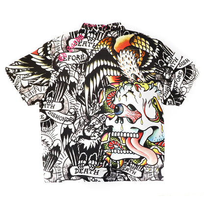 Battle Skull Boxy Camp Shirt MULTI | Ed Hardy