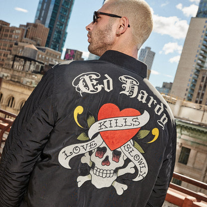 LKS Skull Bomber Jacket BLACK | Ed Hardy