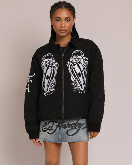 Skeles Bomber Jacket BLACK | Ed Hardy