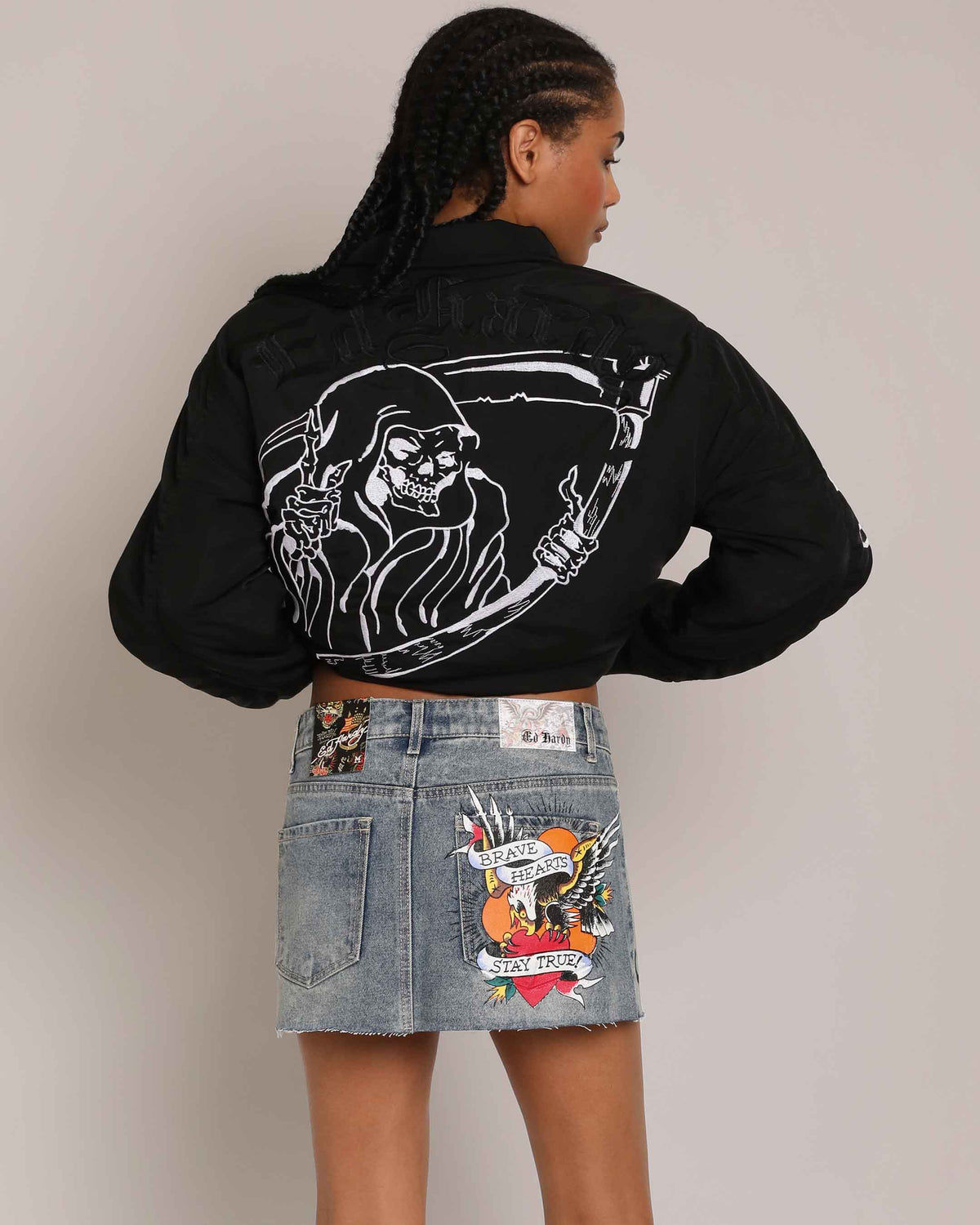 Skeles Bomber Jacket BLACK | Ed Hardy