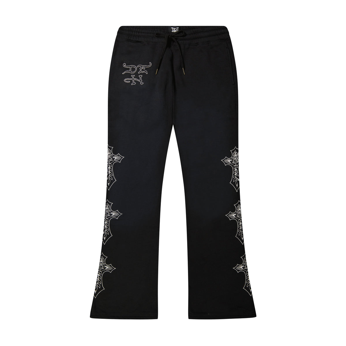 Crosses Bootcut Sweatpants | Men's Y2K Sweatpants | Ed Hardy SUNFADE BLACK | Ed Hardy